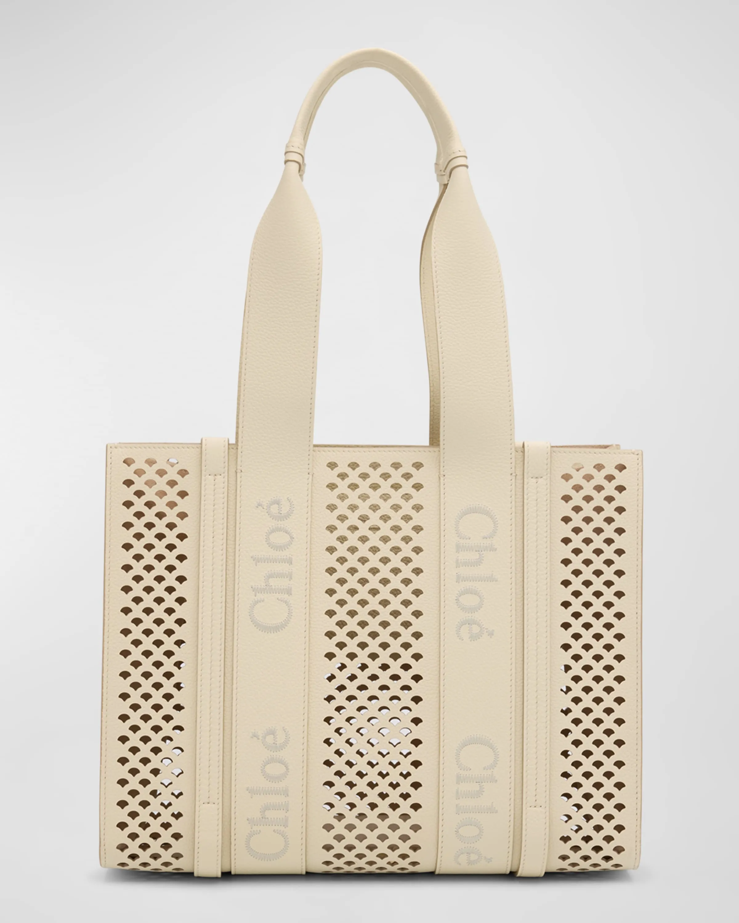 Woody Medium Tote Bag in Perforated Leather