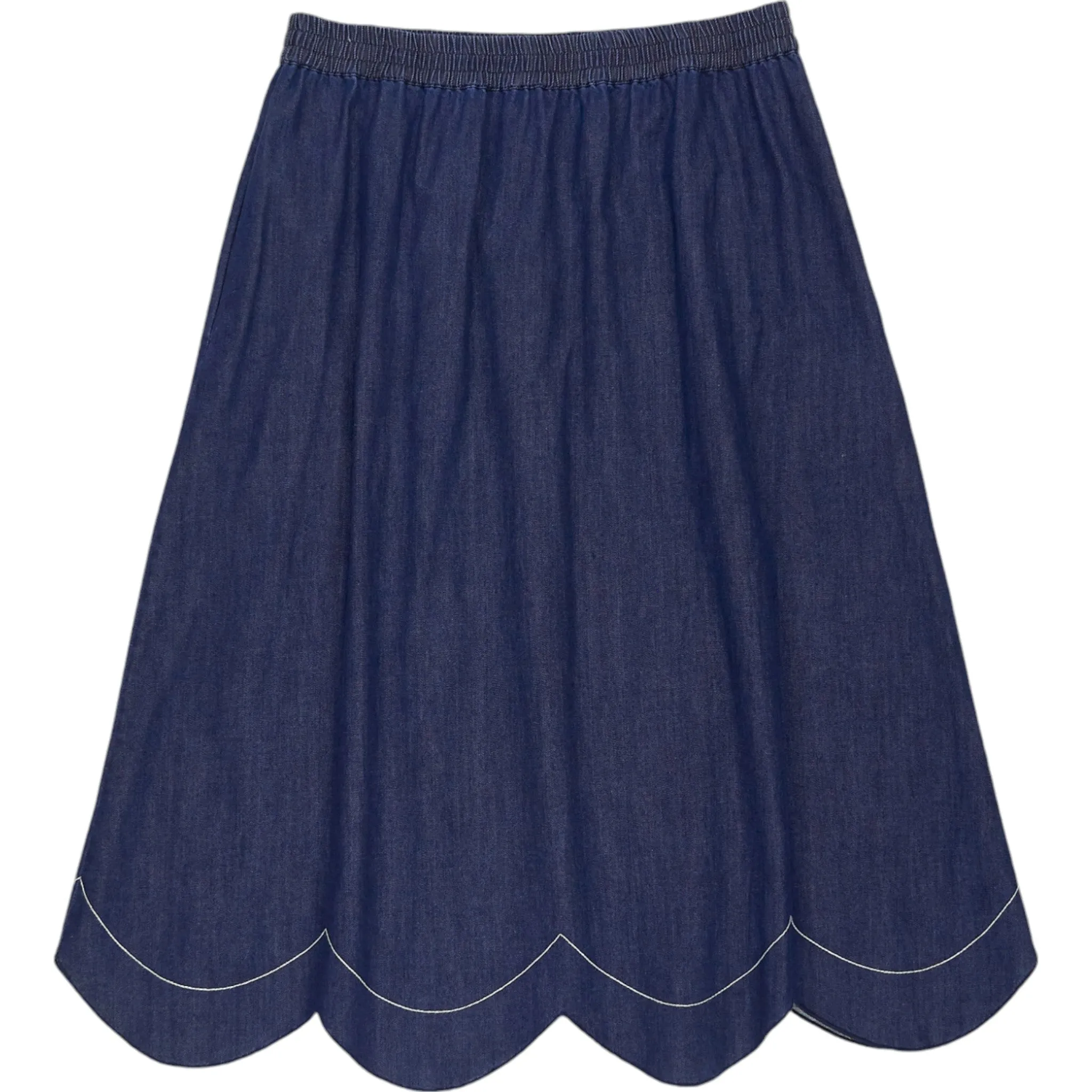 Wyse Indigo Mahilde Scallop Skirt