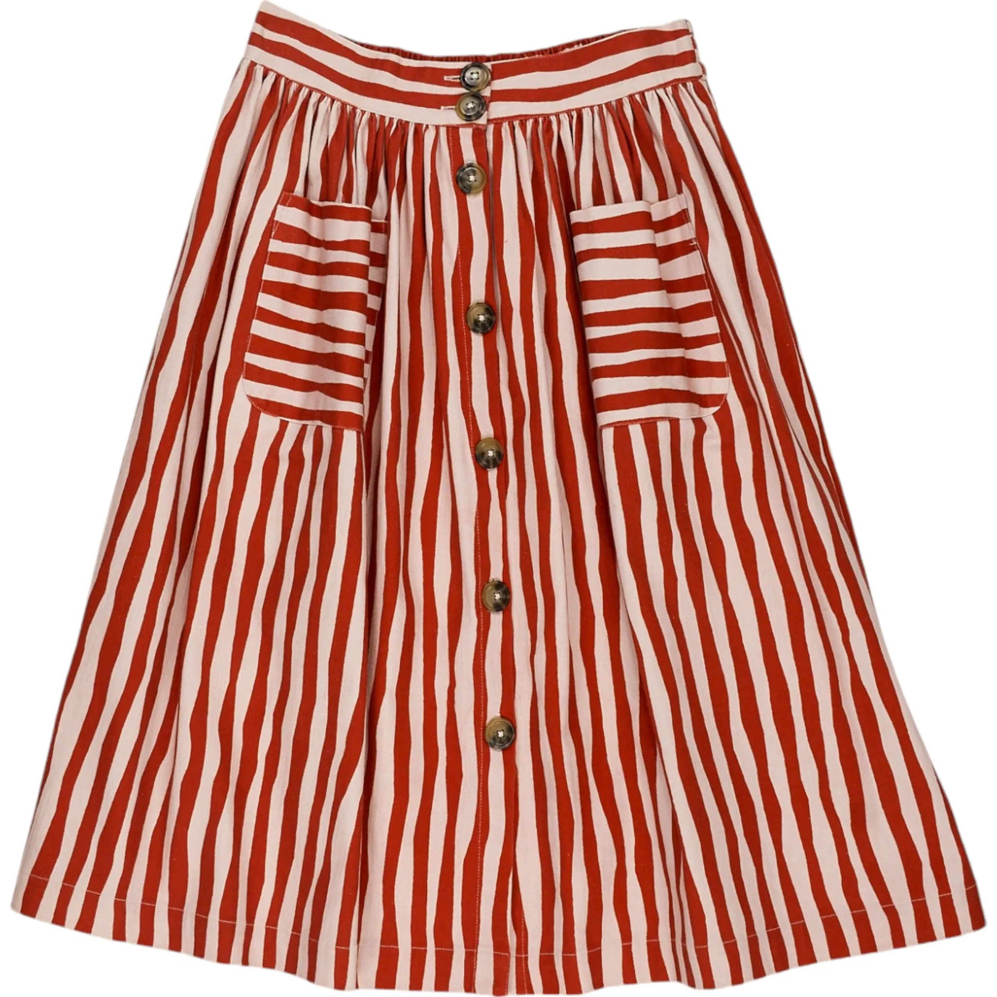 Wyse Red/White Button Through Skirt