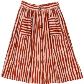 Wyse Red/White Button Through Skirt