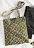 Xander Kostroma 100% Cotton Canvas Olive Green Skull Print Tote Bag