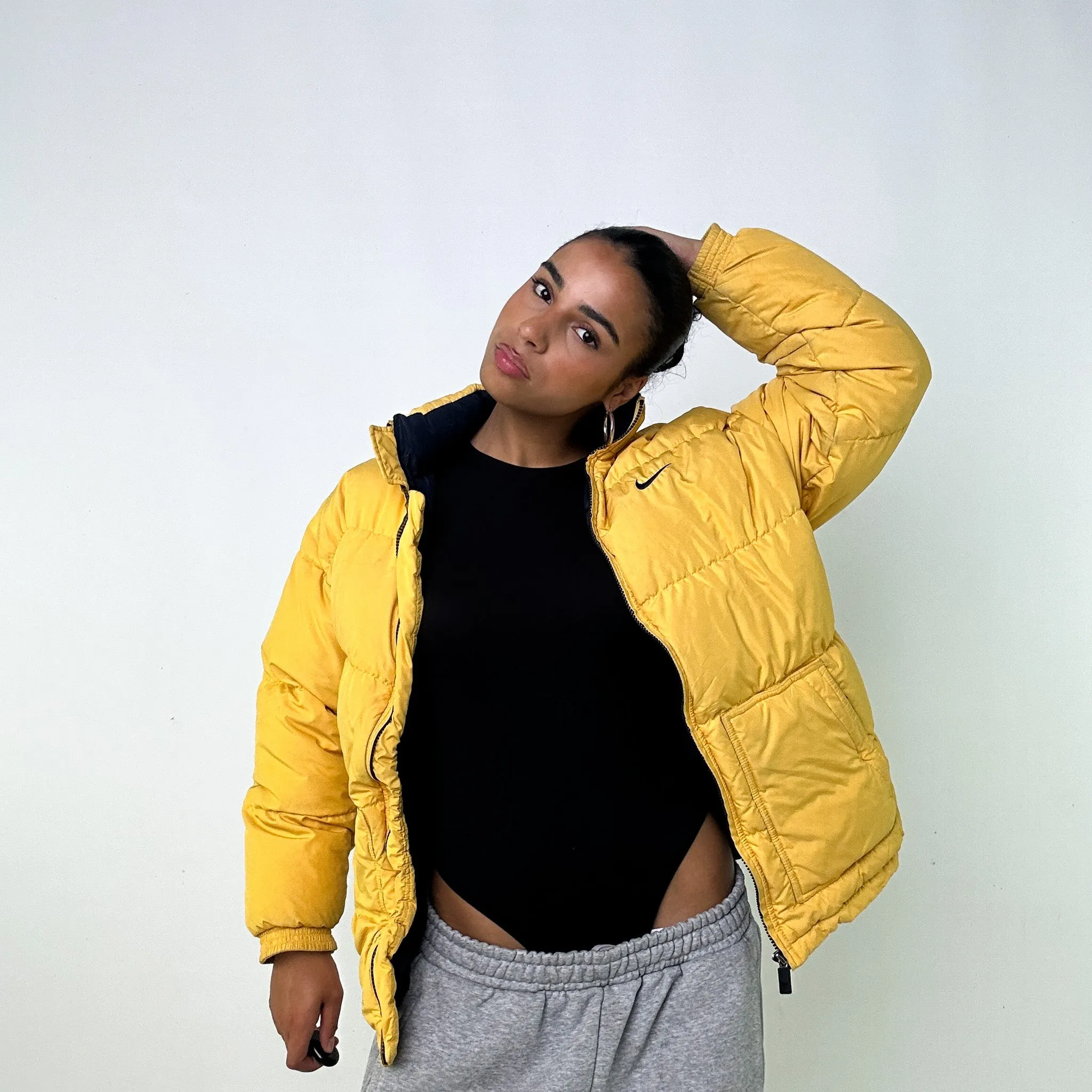 YELLOW 90S NIKE PUFFER JACKET COAT (