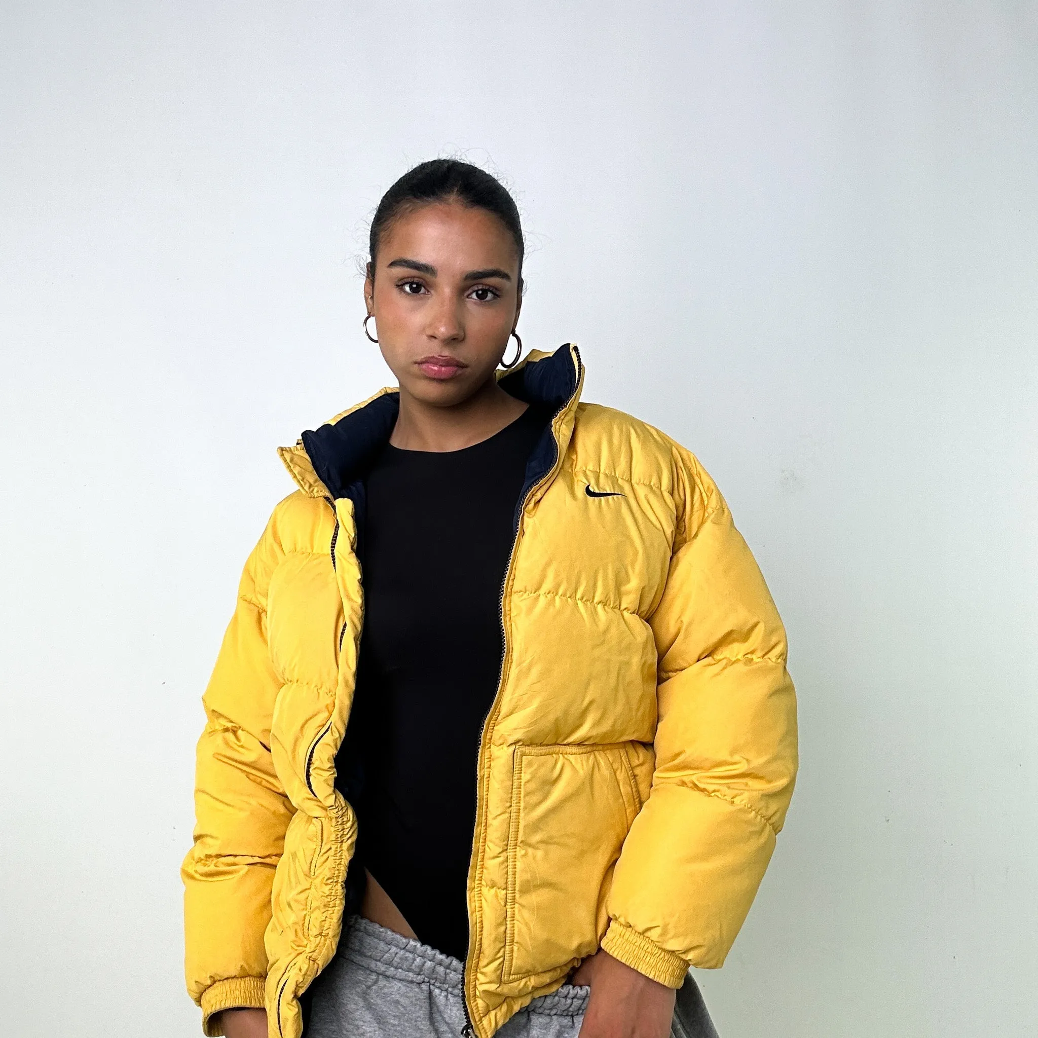 YELLOW 90S NIKE PUFFER JACKET COAT (