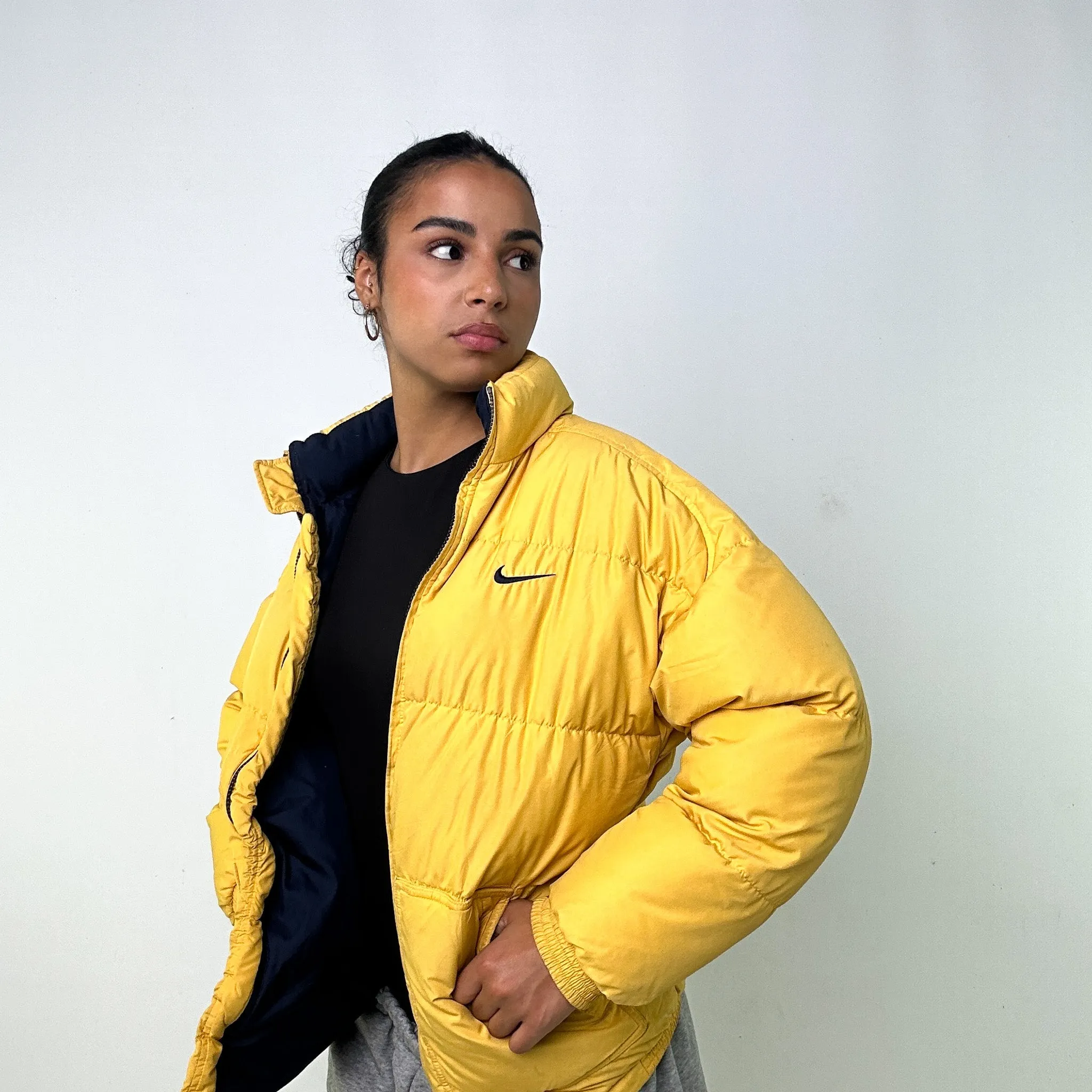 YELLOW 90S NIKE PUFFER JACKET COAT (