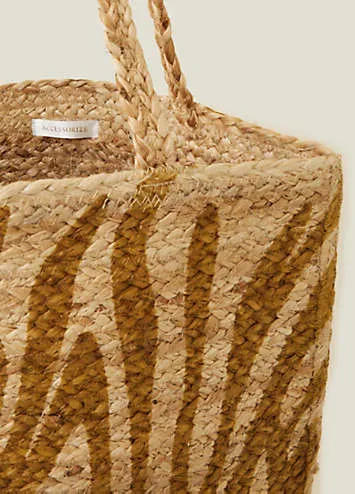 Zebra Print Jute Shopper Bag by Accessorize | Look Again